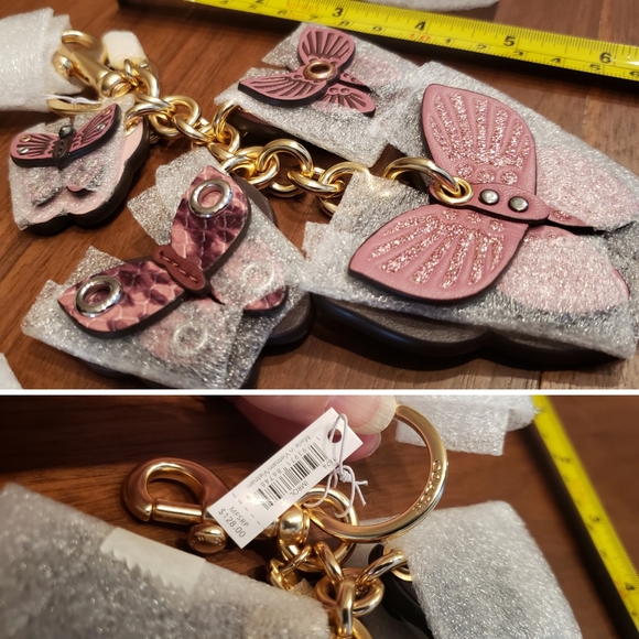 **LAST ONE** NEW Coach Leather Butterfly Bag Charm - Picture 3 of 6